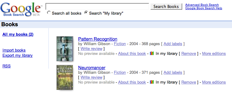 Google My Library 2